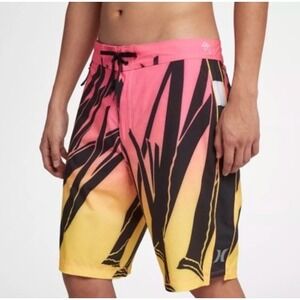 Hurley Board Shorts Phantom JJF IV Kahuliwae Hyper Pink Swim‎ Trunks 32